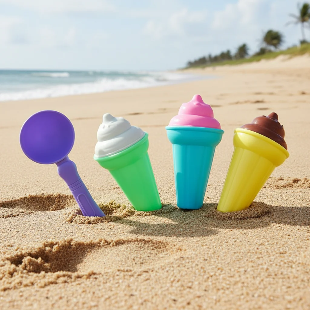 

7 Pieces Fun Creative Colorful Molds Girls Boys Beach Sand Molds Ice Cream Sand Toys Children's Seaside Toys 2026 New
