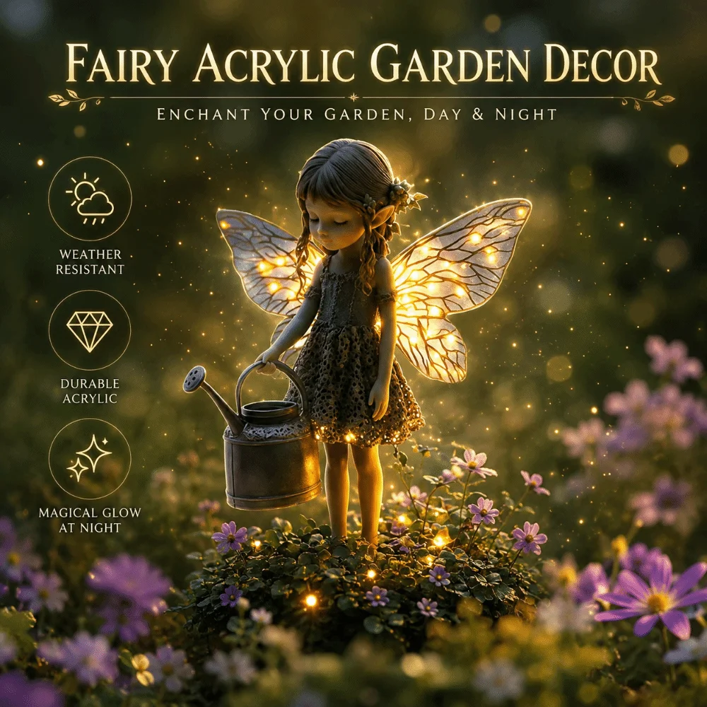 Fantasy Ground Insert Garden Art Ornament Acrylic Rabbit Elf Garden Figurine 2D Flat Treehouse Acrylic Ground Insert Indoor