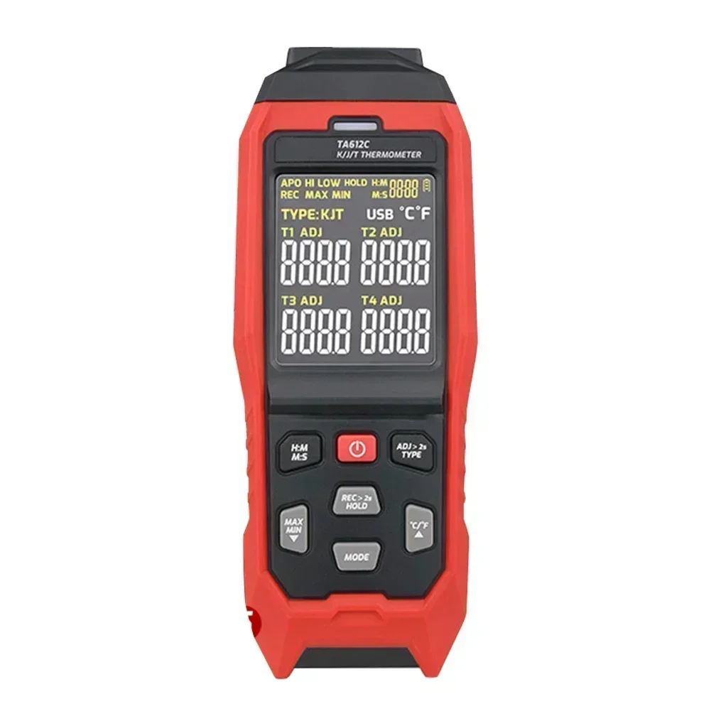 

Digital Thermocouple Thermometer TA612C Four Channel Measurement with Alarm Function and 5000 Reading Capacity
