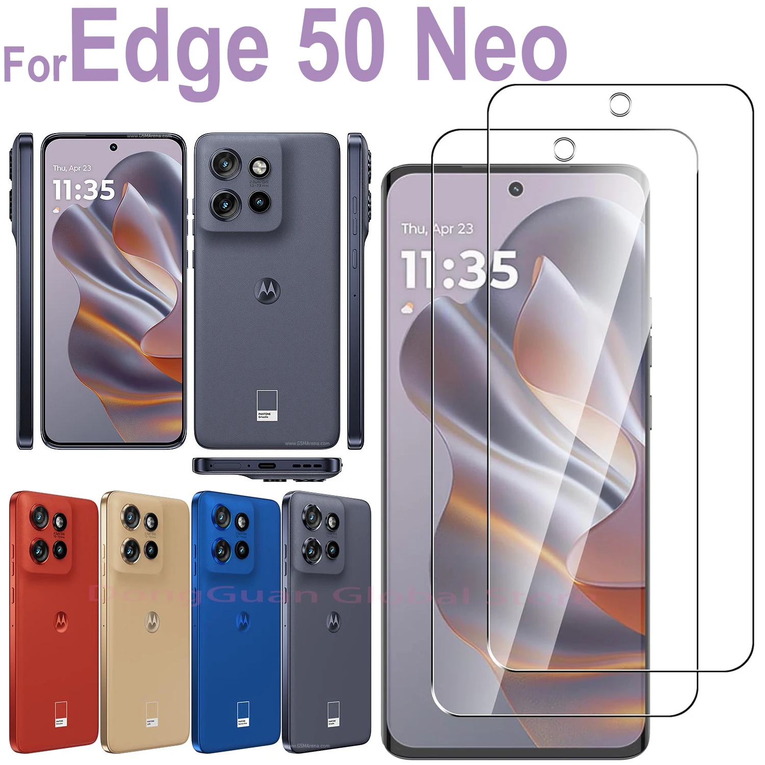 1/2/3/4 Stück für Motorola Edge 50 Neo gehärtetes Glas Displayschutzglas