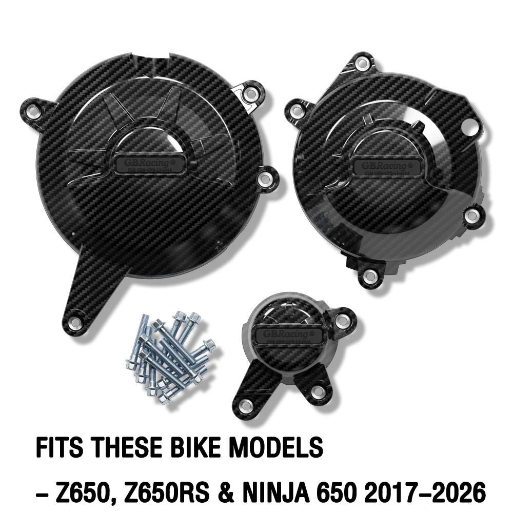 motorcycles accessories Z650, Z650RS & Ninja 650 2017-2026 Secondary Engine Cover Set Pulse Cover Clutch Cover Alternator Cover