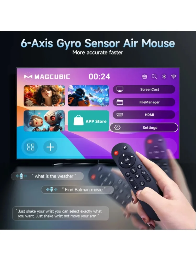 Magcubic HY320Pro Heimkino-Projektor, 400ANSI Native 1080P Full HD Autofokus, Sprachsteuerung Android 14 8K Tragbar, HY300 Pro Upgrade
