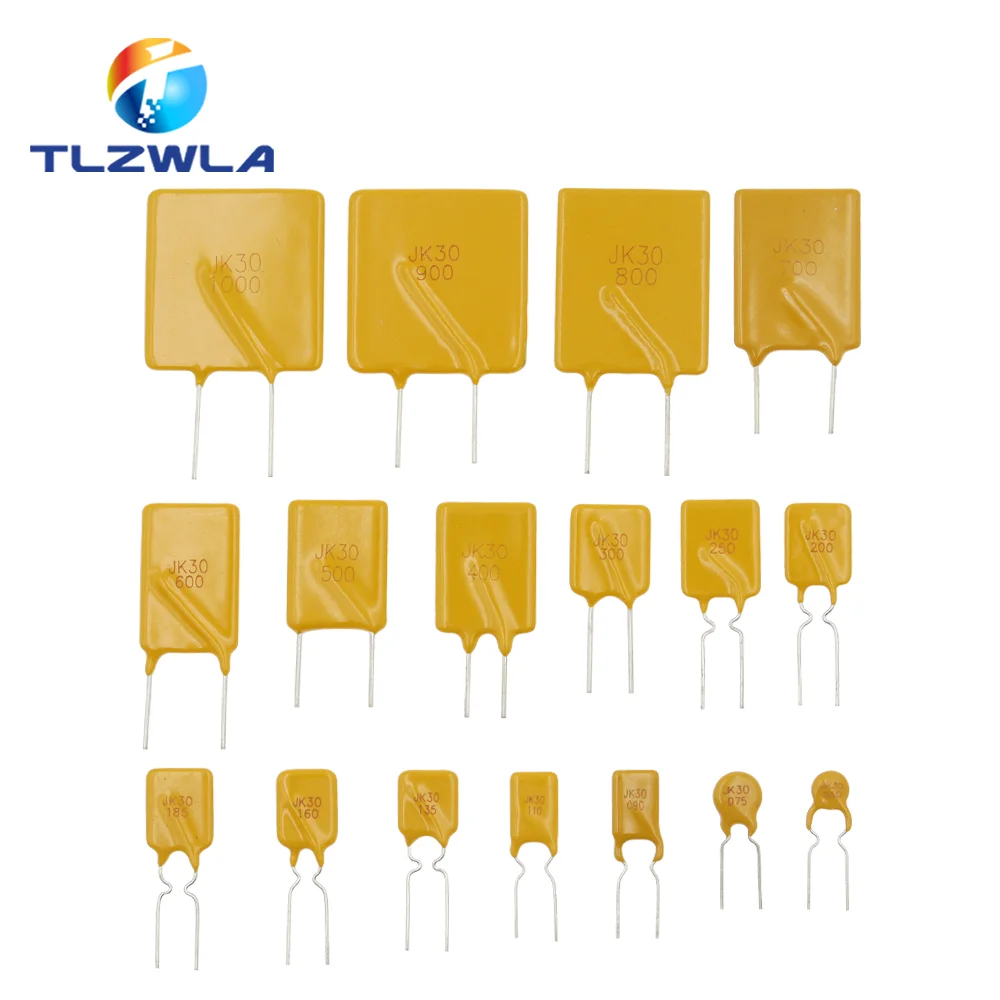 10 szt. Wtyczki Jk30 resetowalny bezpiecznik Pptc Ruef 30V 0.9A 1.1A 1.35A 1.5A 1.6A 1.6A 1.85A 2A 2.5A 3A 5A 6A 7A 8A 9A 10A