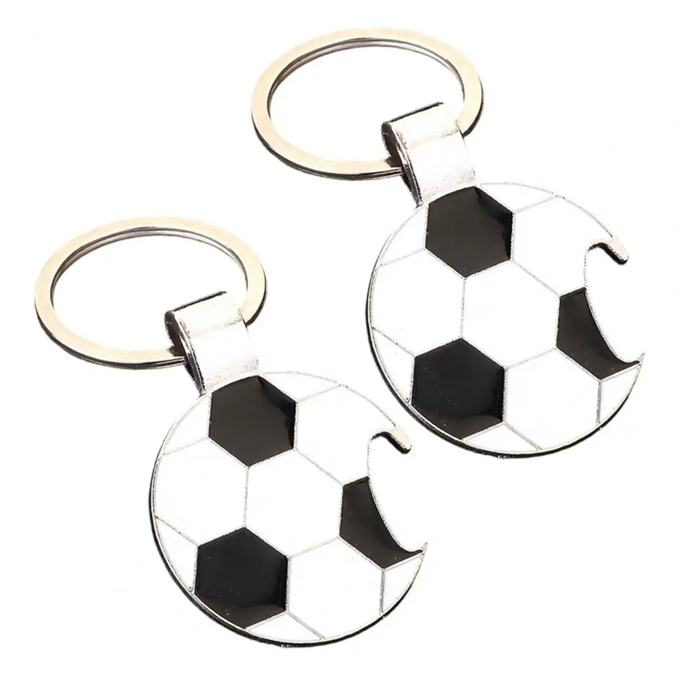 Oil Dripping Process Keychain Alloy Football Keyring Soccer Keychain Bottle Opener Set Football Fan Charm for Cars for Fans