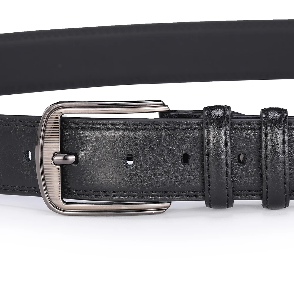 Herren-Gürtel aus Rindsleder mit Dornschließe, Modischer Vielseitiger Gürtel, Reiner Ledergürtel mit Löchern, Neu in Mehreren Farben: Rot, Blau, Schwarz, Braun, Gelb – Detail 13