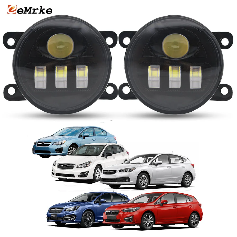 Upgrade Led Fog Lights Car PTF with Clear Lens DRL 12V for Subaru Impreza GP GJ 2012 2013 2014 2015 2016 2017 2018 2019 2020