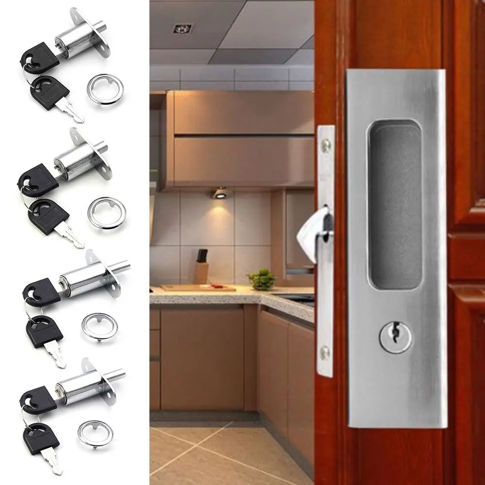 

Portable 23/32mm Cam Cylinder Lock Hardware Furniture Tongue Door Bolt Latch with Key Cabinet Lock Sliding Door