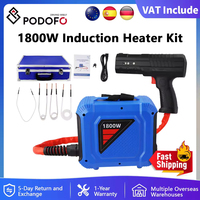 Podofo 1800W Magnetic Induction Heater Portable Flameless Induction Heater Tool Repair Bolt Remover Tools 4 Long Coils