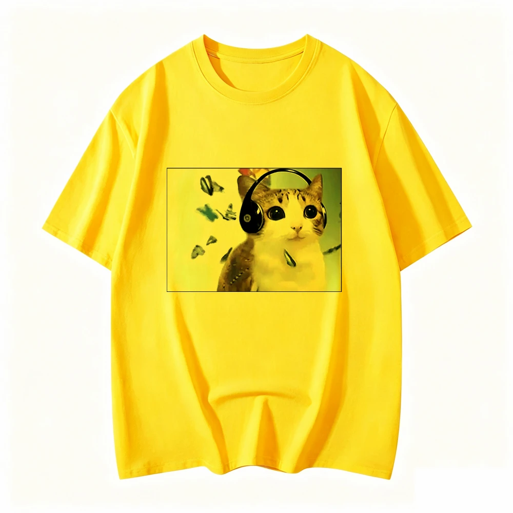 Cat Owl Cursed Internet Meowl Meme Printing T-shirt for Women Cute T Shirts Funny Shirt Grunge Streetwear Short Sleeve Tops