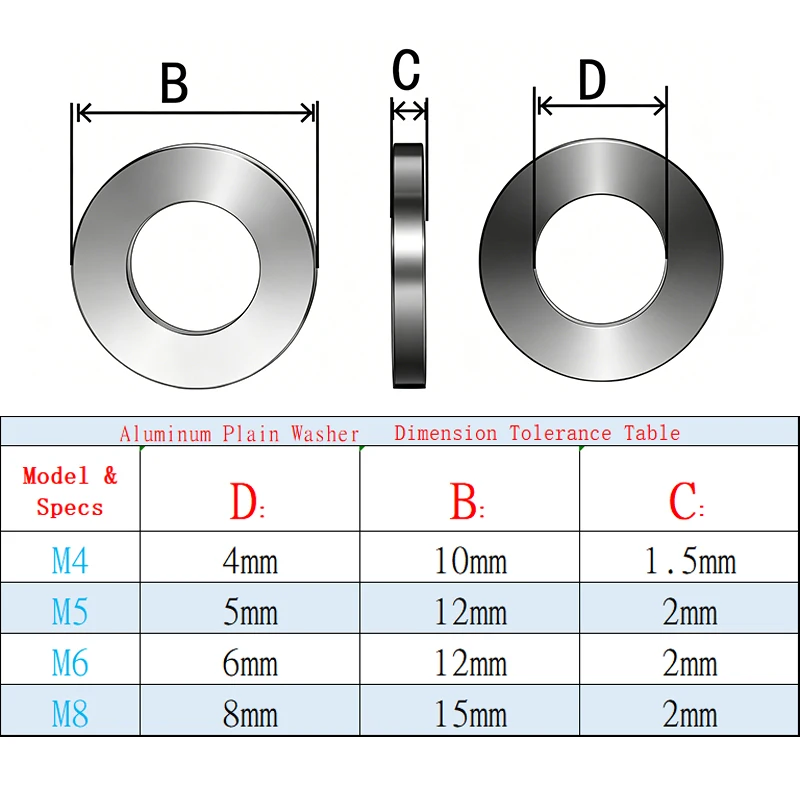 6061 Colored Plain Washers, Custom OP Machined Parts, Gaskets, Shims, for RC Model Cars, Aircraft, UAVs & Industrial Machinery;