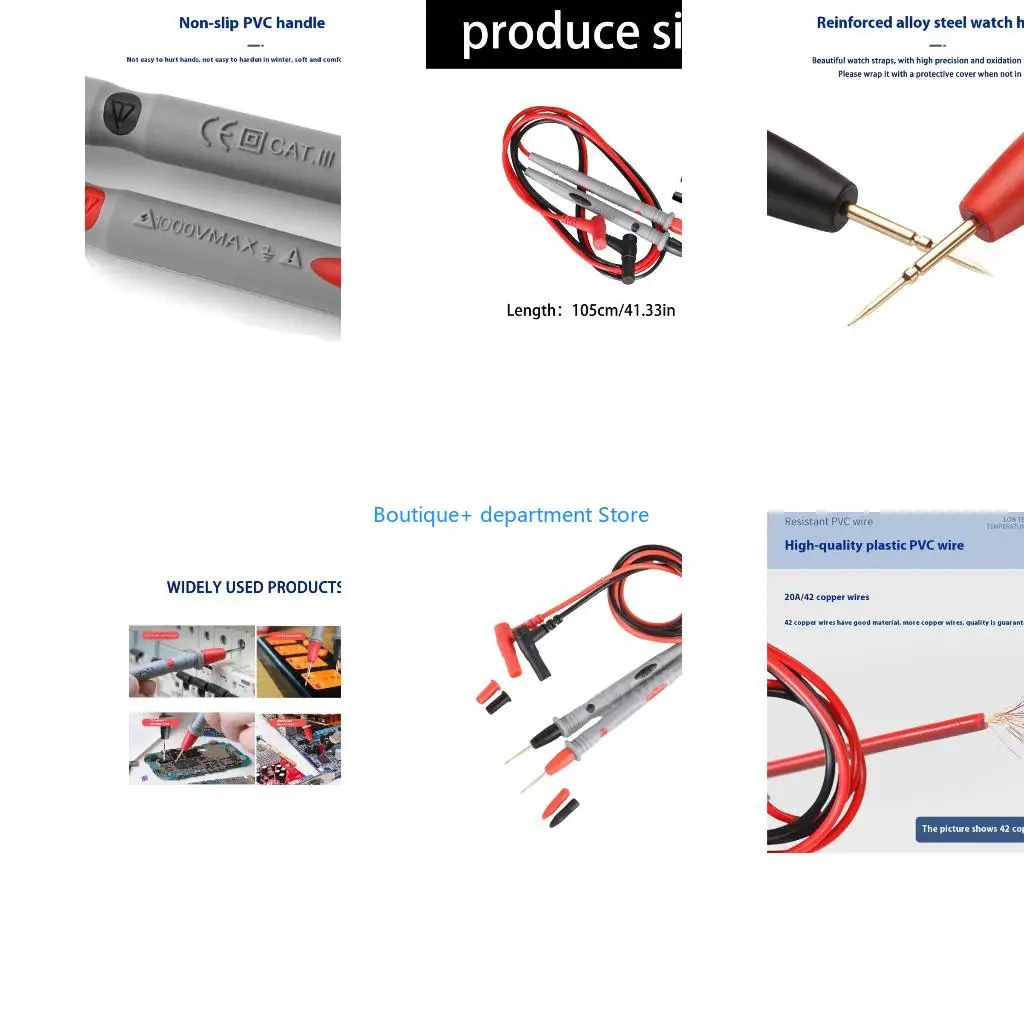E1PD High Electric 1000V 20A Test Leads Multimeter Probes for Multimeters & Clamps Meter