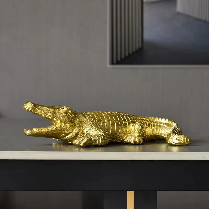 Home Decor Crocodile Wildlife Statue Sculpture Decoration Abstract Animal Figurine Room Desk Home Interior Decorating Gift - view 6