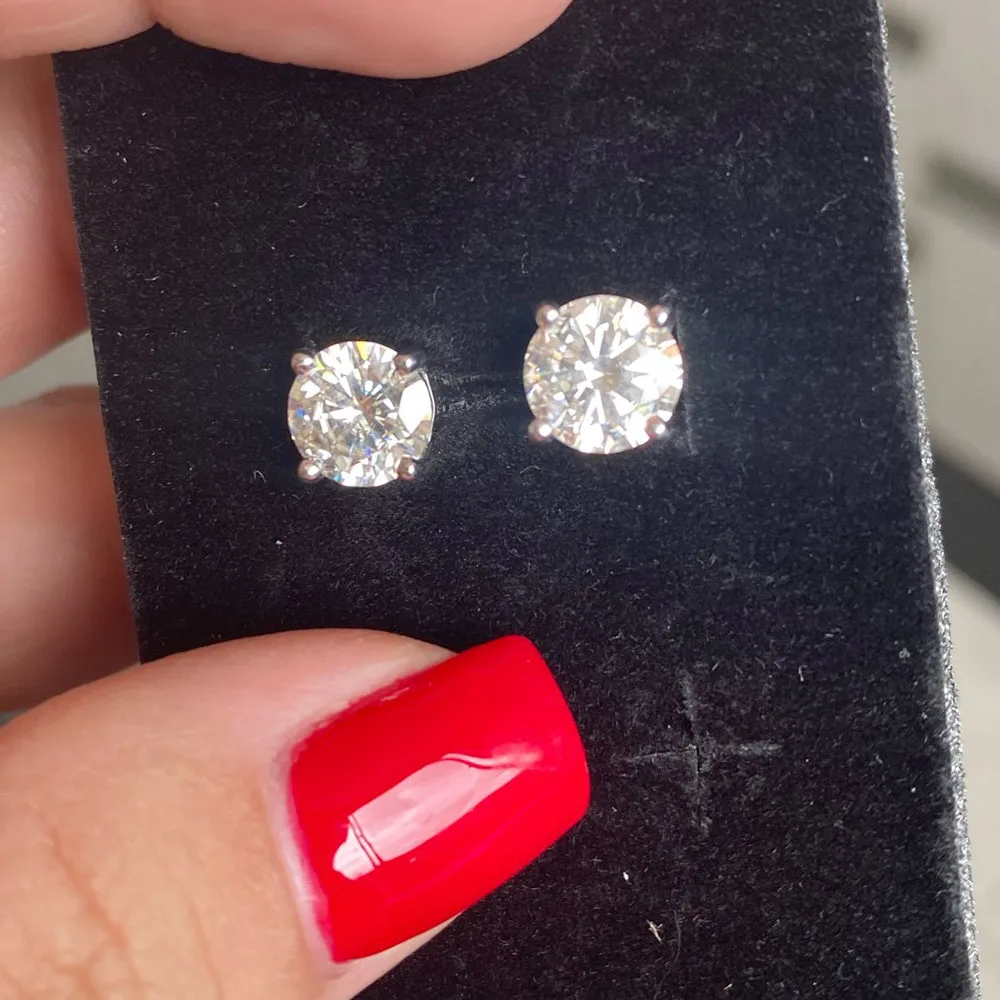 

0.1-3CT Moissanite Stud Earrings For Women Men 18K Plated Sparkling Classic Bridal Jewelry 925 Silver White Rose Gold Earring