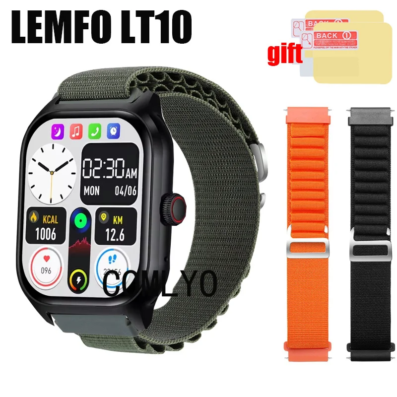 3in1 Band For LEMFO LT10 Smart Watch Strap Nylon Soft Bracelet Bands Belt Screen Protector film