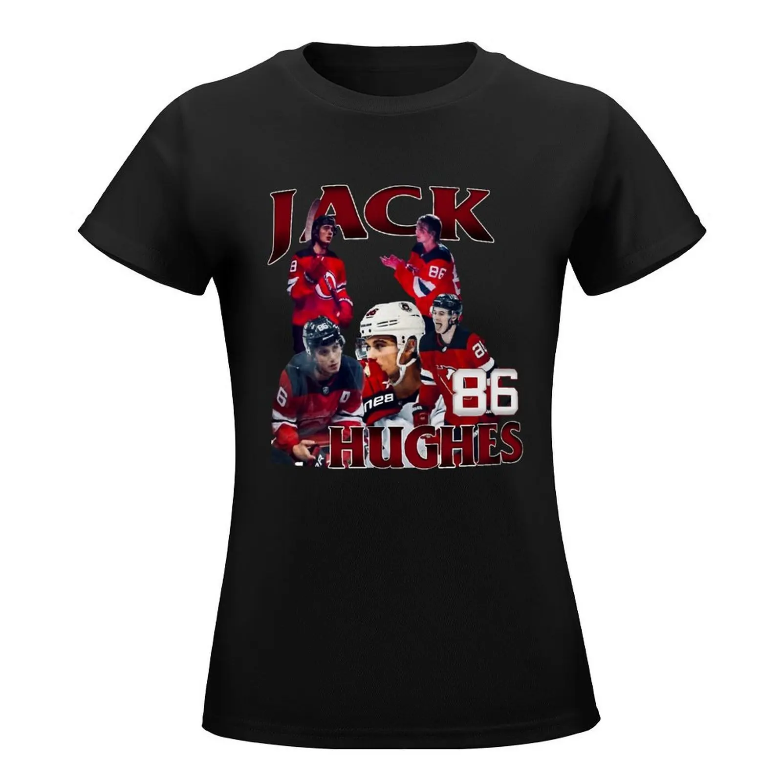 Jack Hughes American Hockey T-Shirt graphics plus size tops summer tops Woman clothes