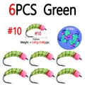 6pcs Green Sz 10