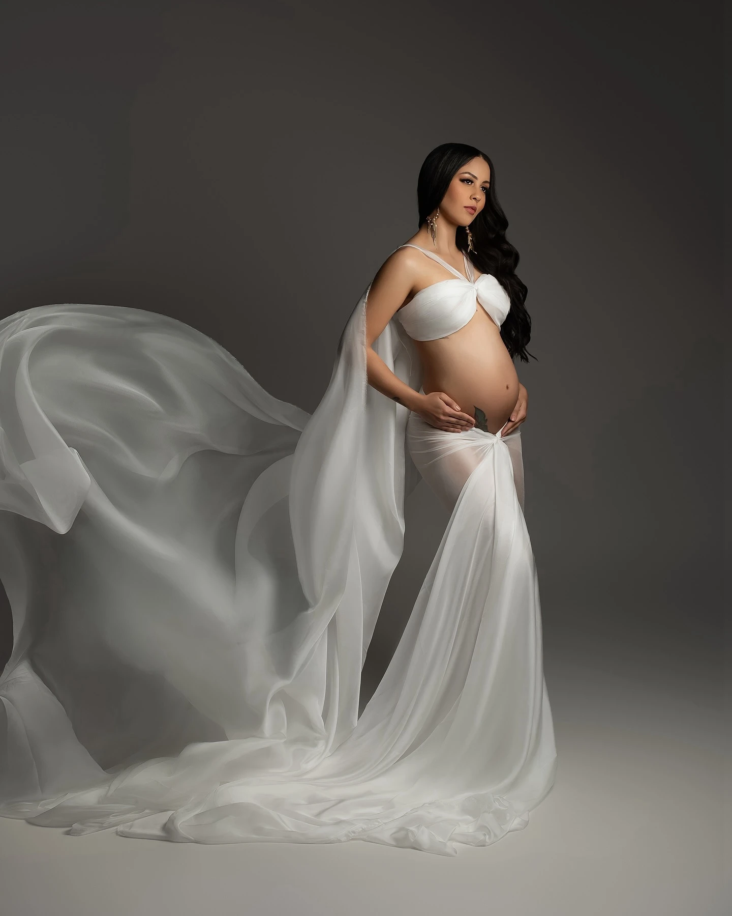 Sexy Halter Maternity Photography Gown Soft Convertible Multi Way Braces Dress Maternity Dresses Photo Shoot Tulle Dress For Wom