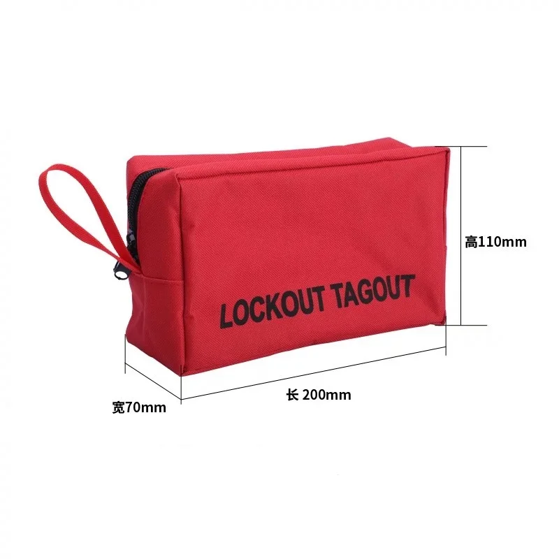 Red Set Electrical Lockout Tagout Kits Safety Hasp Latch Warning Tags Circuit Breaker Loto Locks Nylon Ties with Pocket Bag