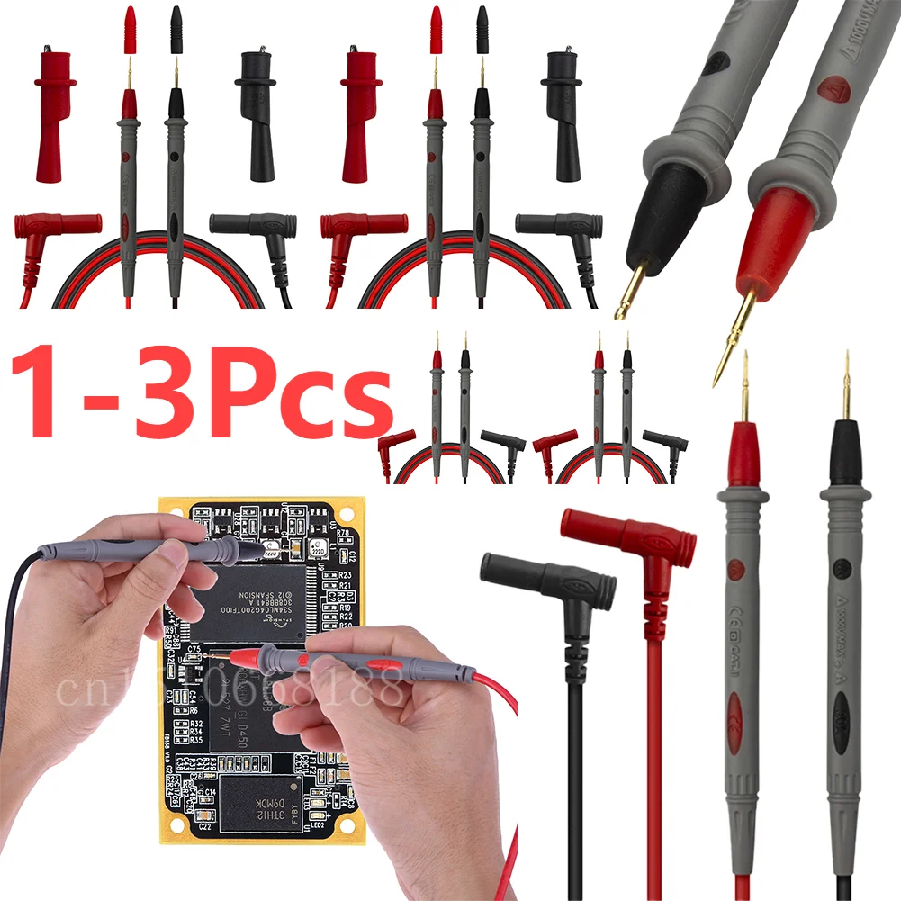 Imagem -02 - Universal Agulha Ponta Sonda Teste Leva Pin Ponta de Teste Fio de Silicone Caneta Cabo Fit para Fluke Vascular Medidor Digital Tester 1000v 20a