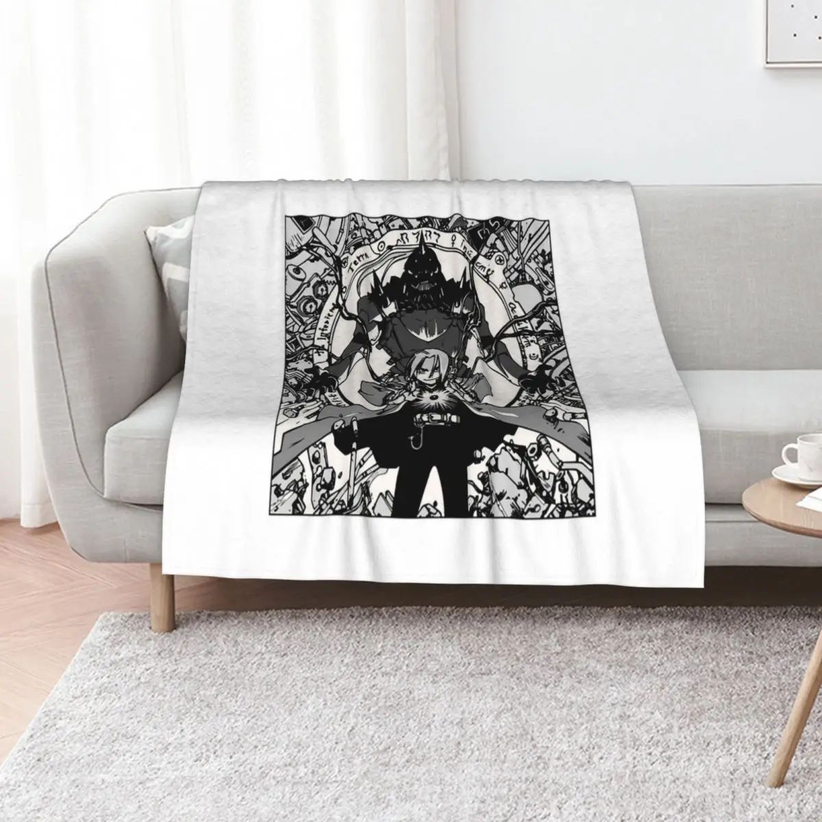 Fullmetal Alchemist Anime Manga 4 T-Shirt Throw Blanket Sofas Nap Luxury St warm for winter Summer Beddings Blankets
