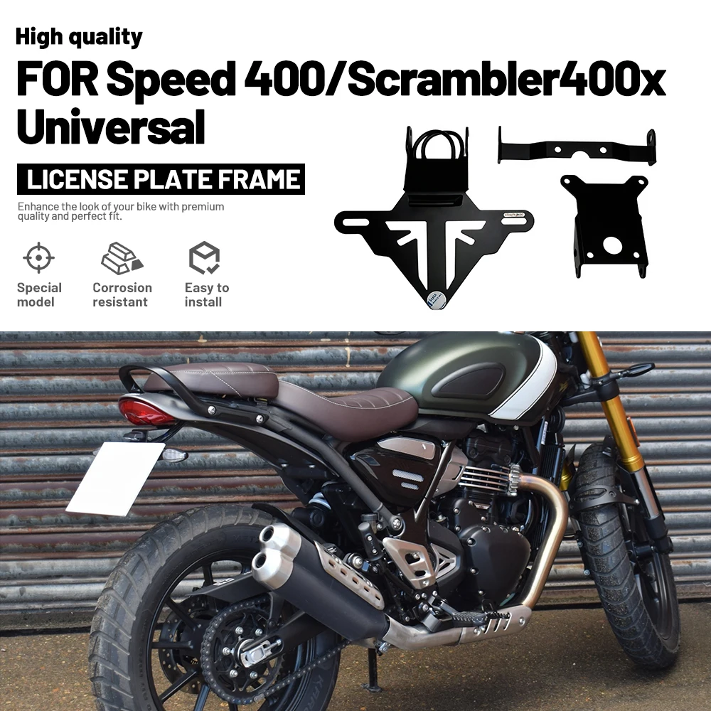 Slim Tail Tidy Fender Eliminator License Plate Bracket For TRIUMPH Speed 400 Scrambler 400 X Turn Signal Mount