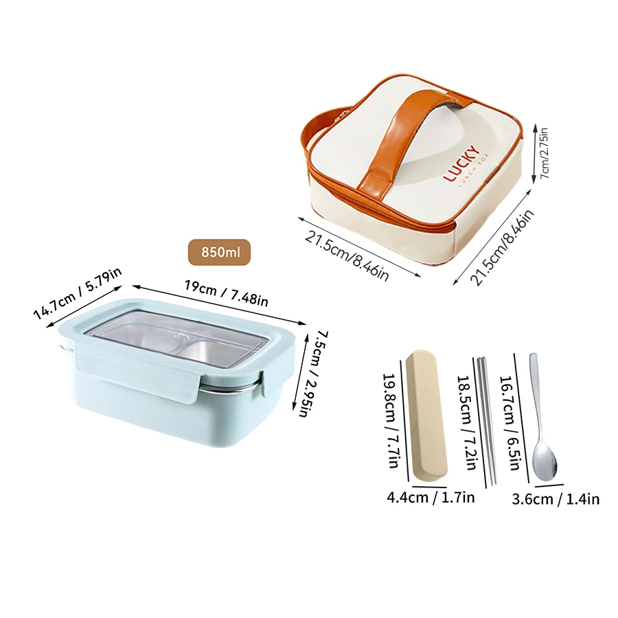 Magnetron 304 roestvrijstalen compartiment Lunchbox Stapelbaar Lekvrij Student Bento Box Voedselcontainer voor koud en warm voedsel