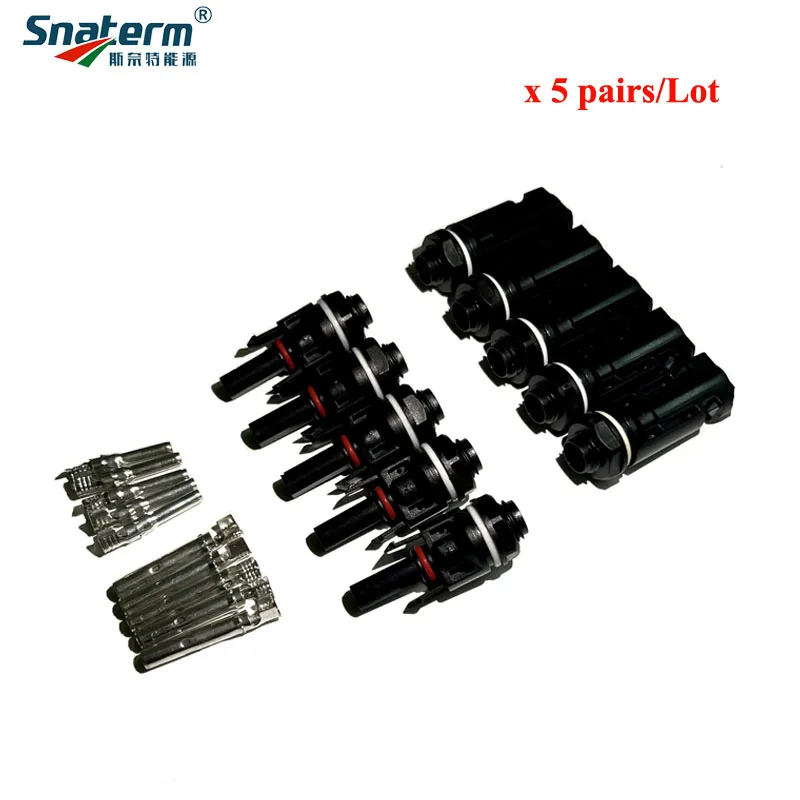 5 Pair M12 thread solar inverter connector pv panel coupler connector LJ0124 High quality IP67 solar connector