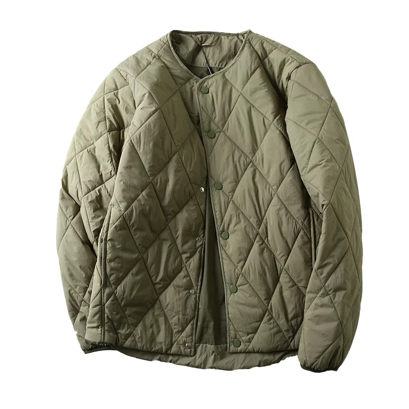 

Зимняя модная легкая женская хлопковая куртка, однотонная тонкая теплая ветрозащитная куртка без воротника для отдыха, водонепроницаемое пальто для пар