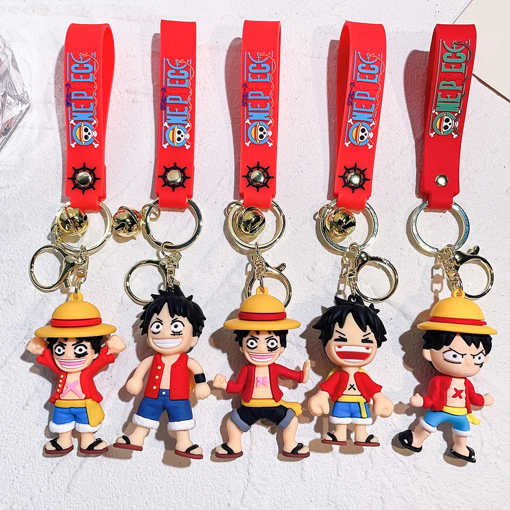 Multi Style Monkey D. Luffy Brelok do kluczy Anime ONE PIECE Figurka Luffy Doll Brelok do plecaka Breloczek do kluczy samochodowych Ozdoby Biżuteria