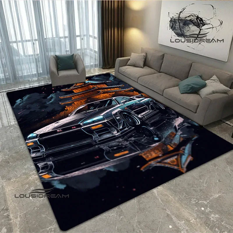 GTR racing retro printed carpet living room bedroom carpet balcony bathroom non-slip door mat photography props birthday gift