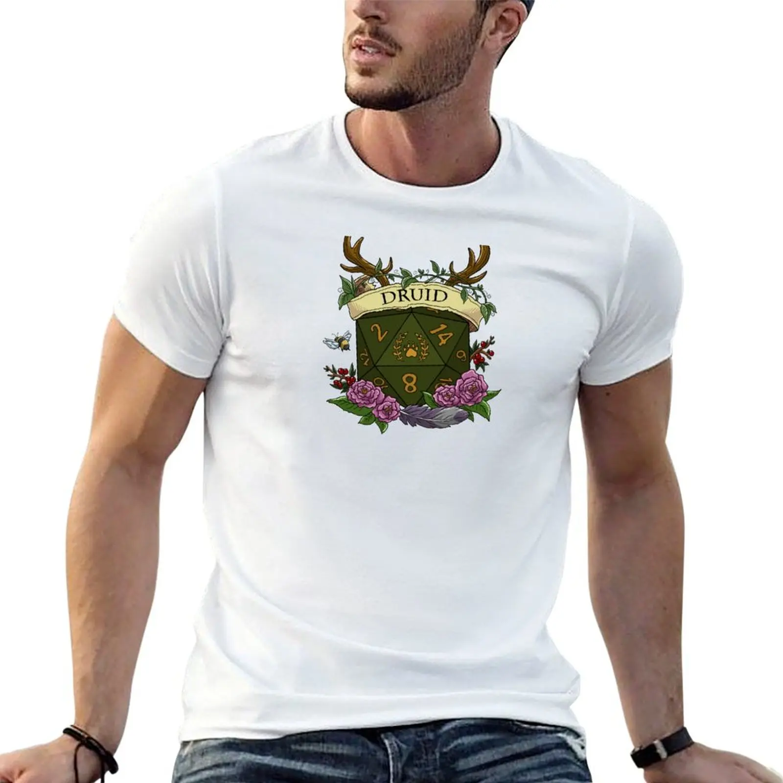 Dice Druid T-Shirt Festive Simple T-Shirt