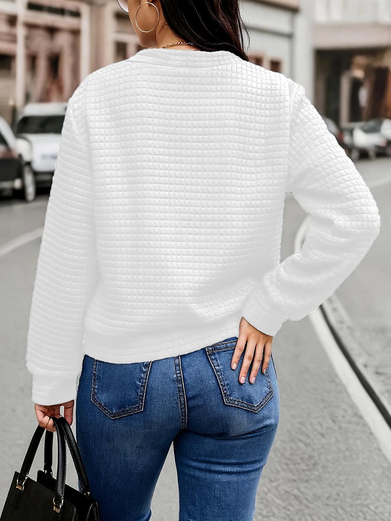 Damen-Steppjacke in Übergröße mit Reißverschluss, stilvolle Freizeitjacke für ganzjährigen Komfort – Detail 14