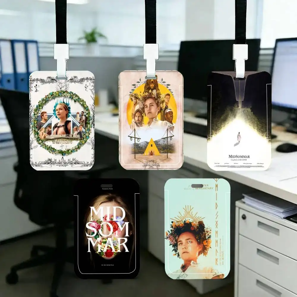 

Movie Midsommar ID Card Holder Neck Strap Pendant Door Badge Holder Lanyards Keychain Work Credential Case Gift