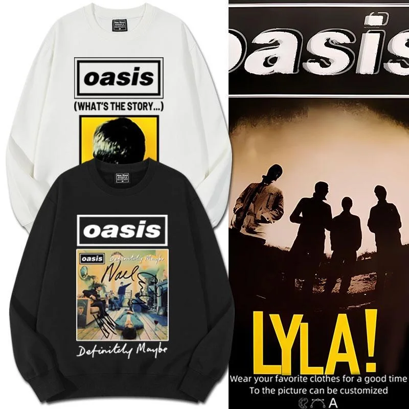 Best Men's Polyester Oasis Hoodie Live Forever Slim-fit Sweatshirt Print Graphics Plus Size Women's Long Sleeve Asian Size