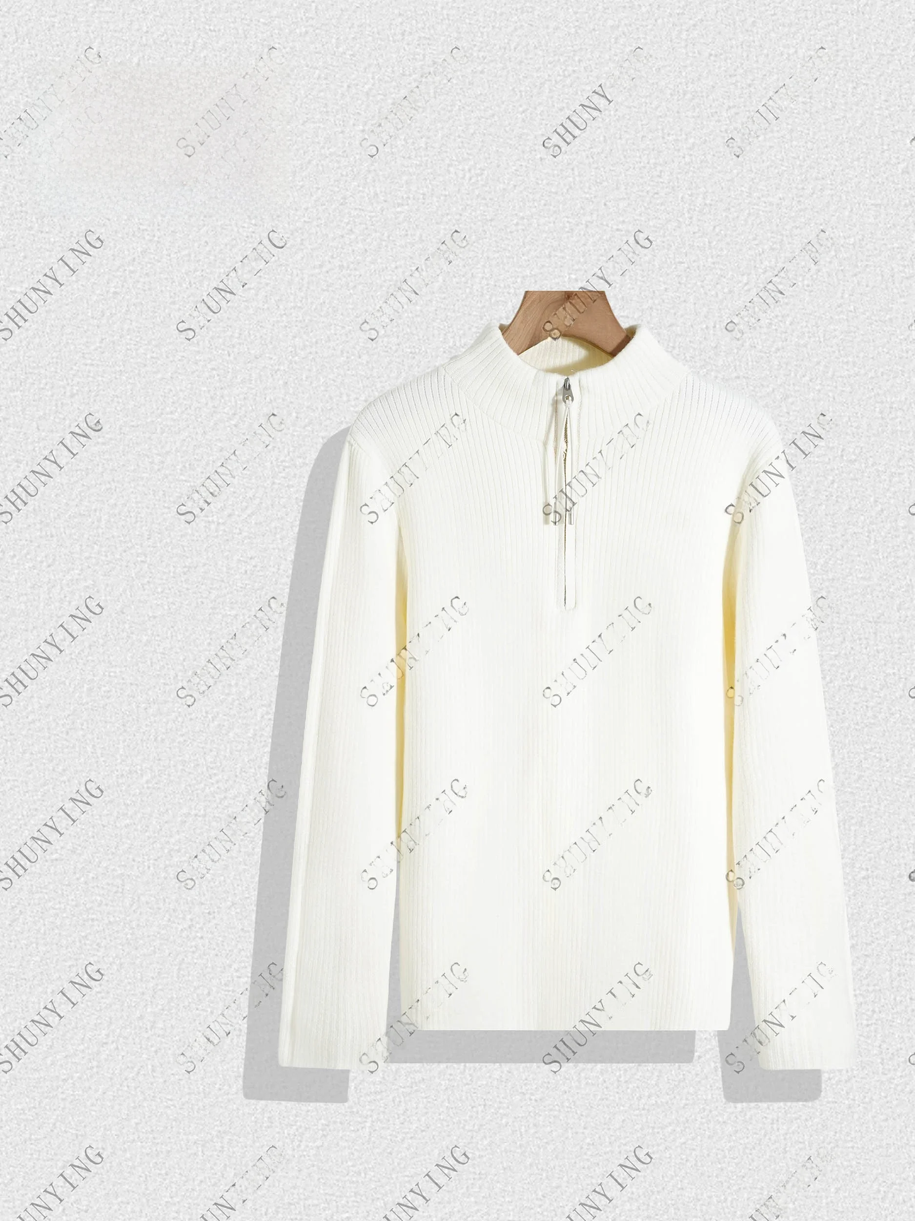 

Chana Sli f High Ne Knitted Base Layer Sweater Women's Faionable Spring 2026 Soft Polyester Fiber Long Sve Top