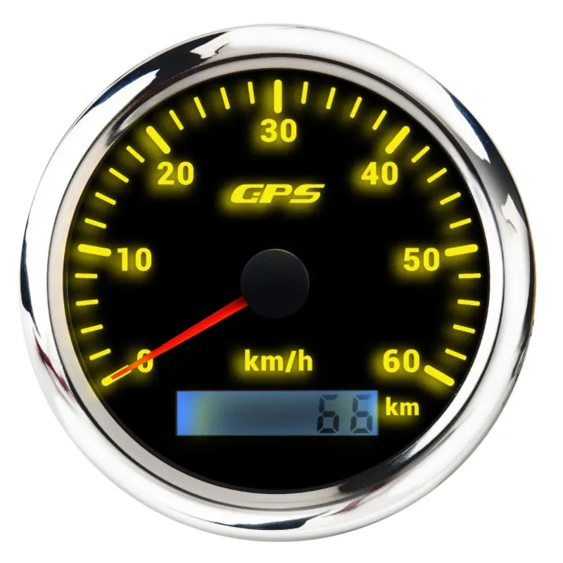 Universal Chrome Lcd Gauge Tachometer Digital Speedometer Motorcycle Meter