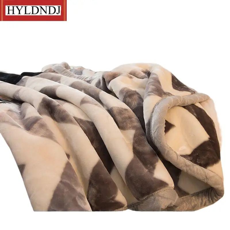 

Winter Thick Blankets Double Layer Raschel Mink Weighted Blanket for Double Bed Soft Warm Heavy Fluffy Throw Blankets