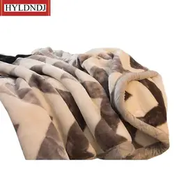 Winter Thick Blankets Double Layer Raschel Mink Weighted Blanket for Double Bed Soft Warm Heavy Fluffy Throw Blankets