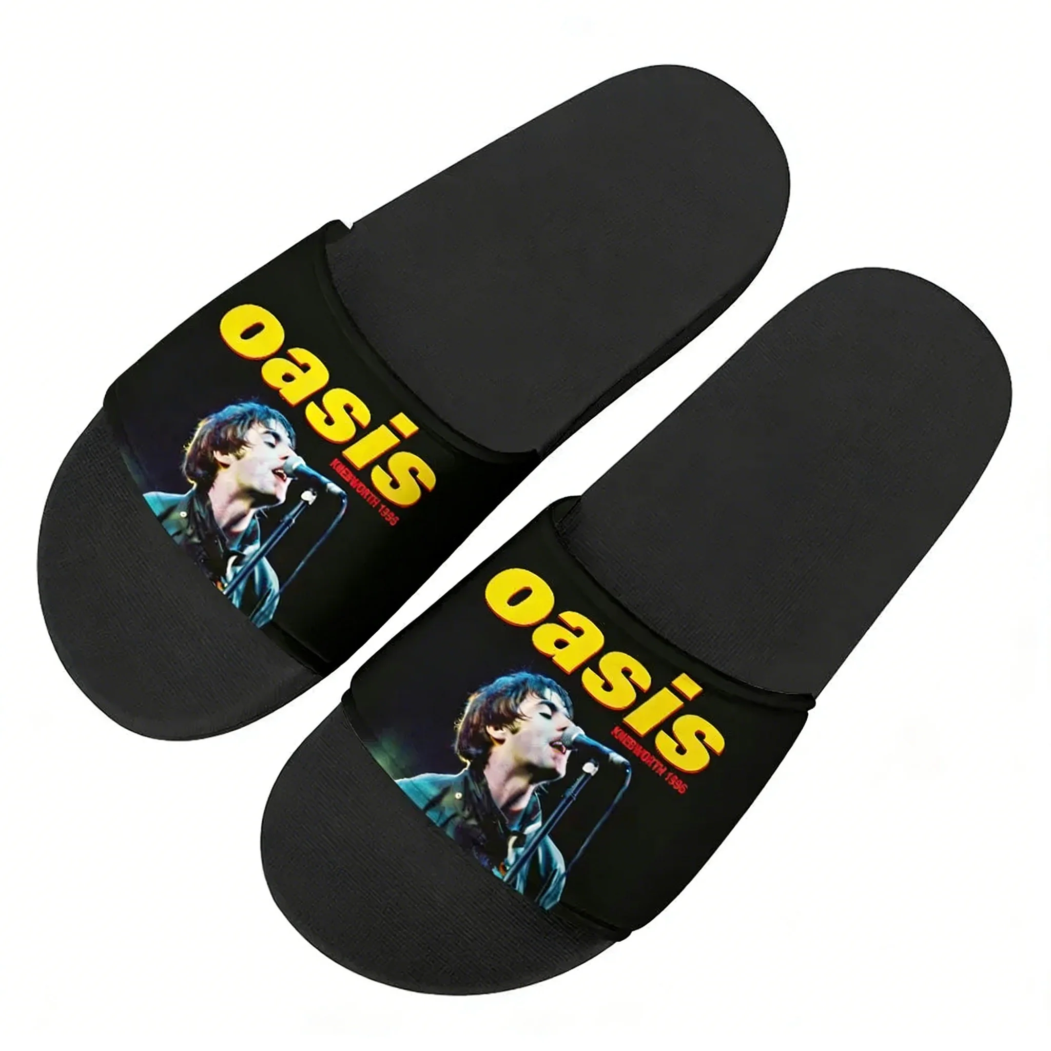 

Oasis Rock Band Slippers Home Water Shoes Mens Womens Beach Pool Lightweight Sandals Custom Summer Slipper