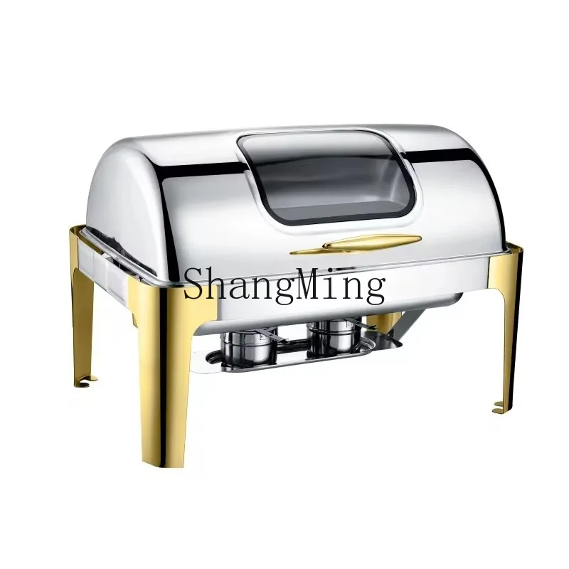 

PYH Gold Plated Stainless Steel Insulation Furnace Hotel Restaurant Buffet Tableware Breakfast Furnace Gold Flip Buffet