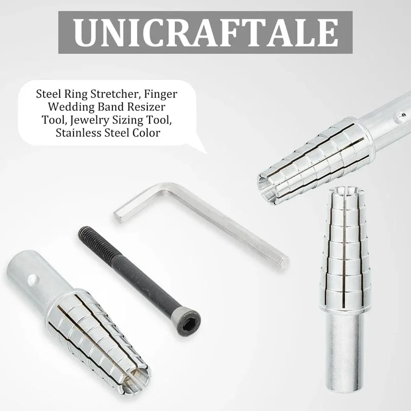 Stainless Steel Ring Stretcher with Hex Allen Key Ring Expander Metal Adjustment Tool for Ring Turning and Ring Making