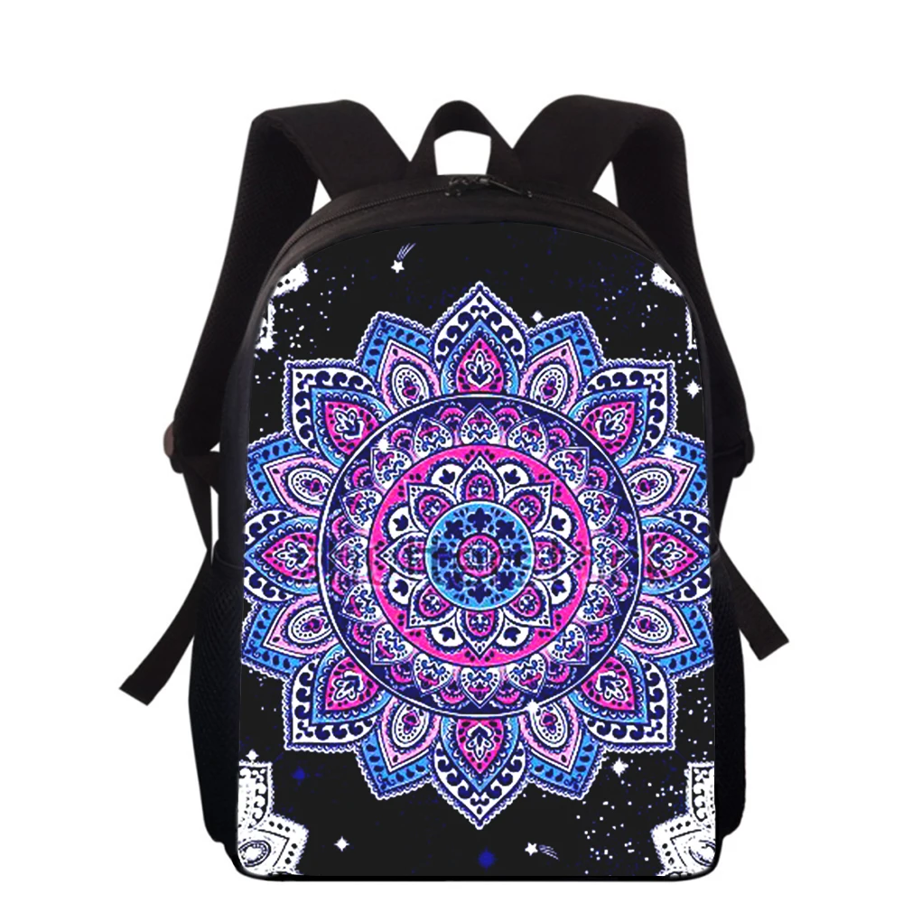 Mandala Blume Totem Kunst 3D-Druck Kinder Rucksack Grundschule Schult aschen für Jungen Mädchen Rucksack Schüler Schulbuch Taschen 16 Zoll