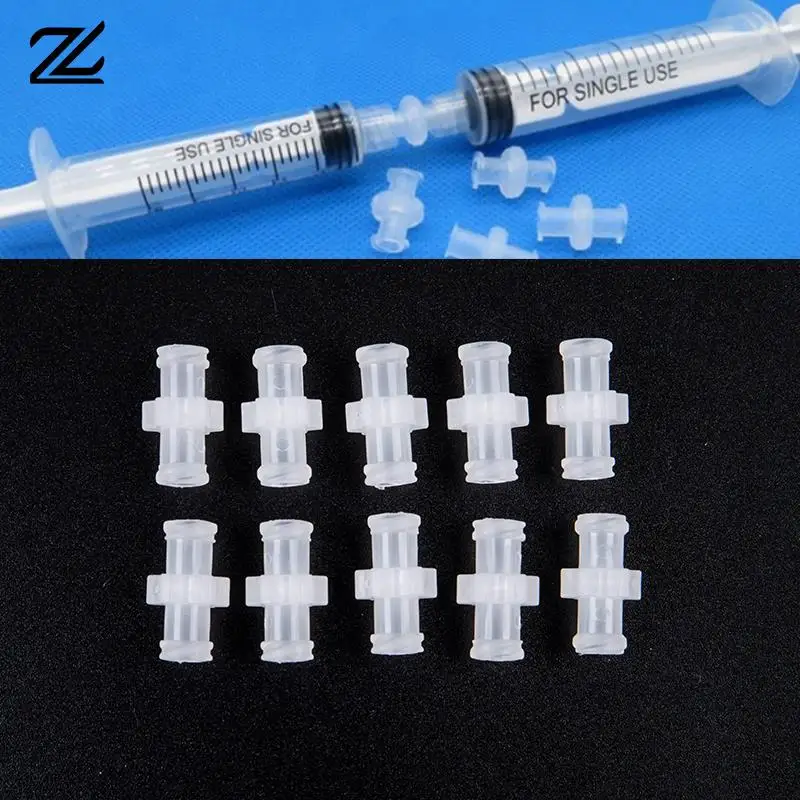 10Pcs Medical Plastic 4mm Female To Female Coupler Luer Syringe Connector Transparent For Pneumatic Parts Leak Proof