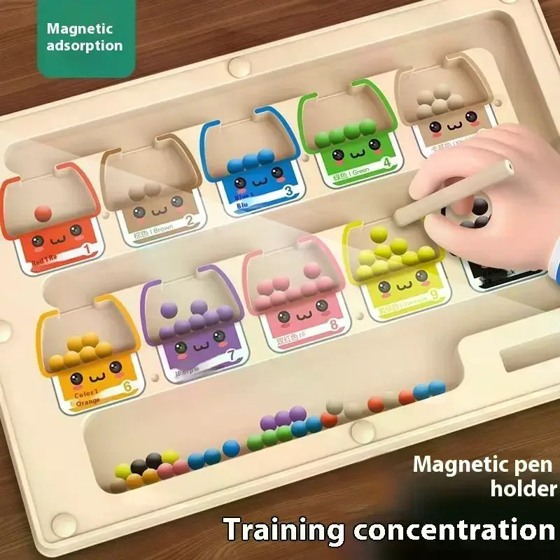 1 set di colori abbinati giocattolo Montessori plastica magnetica colore e numero labirinto apprendimento giocattoli educativi regali per bambini