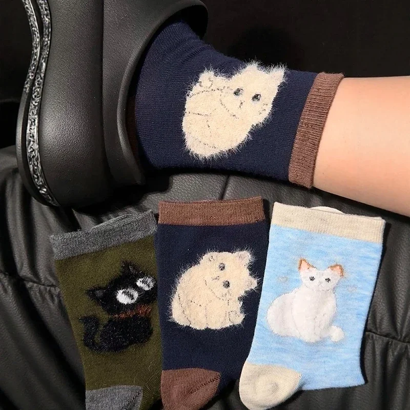 

Хлопковые носки с милыми кошачьими шариками, хлопковые носки с забавным котом, дышащие мягкие новые чулки, кавайные подарочные носки для подарков