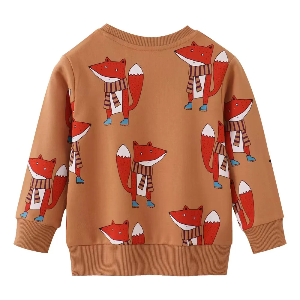 

2-7T Children's Fox Animal Print Boys and Girls Sweatshirt Autumn Spring and Autumn Children's Wear Hot Selling Shirt Top Baby