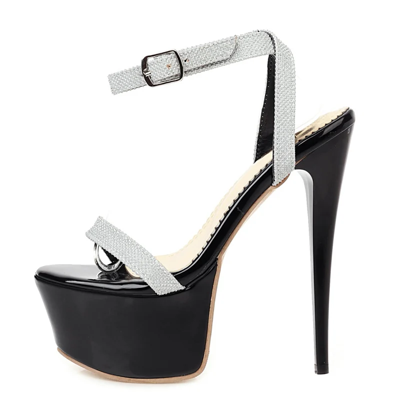 Sandalias de lujo de verano para mujer, chanclas sexis de tacón alto extremo de 16cm, zapatos de plataforma de lujo para fiesta y boda, talla grande 45