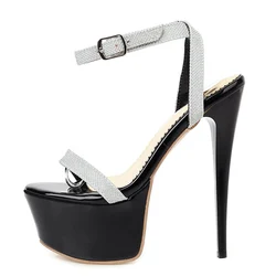 Luxury Summer Sandals Women Sexy Extreme High Heels 16cm Flip Flops Platform Luxury Party Wedding Shoes Female Large Size 45