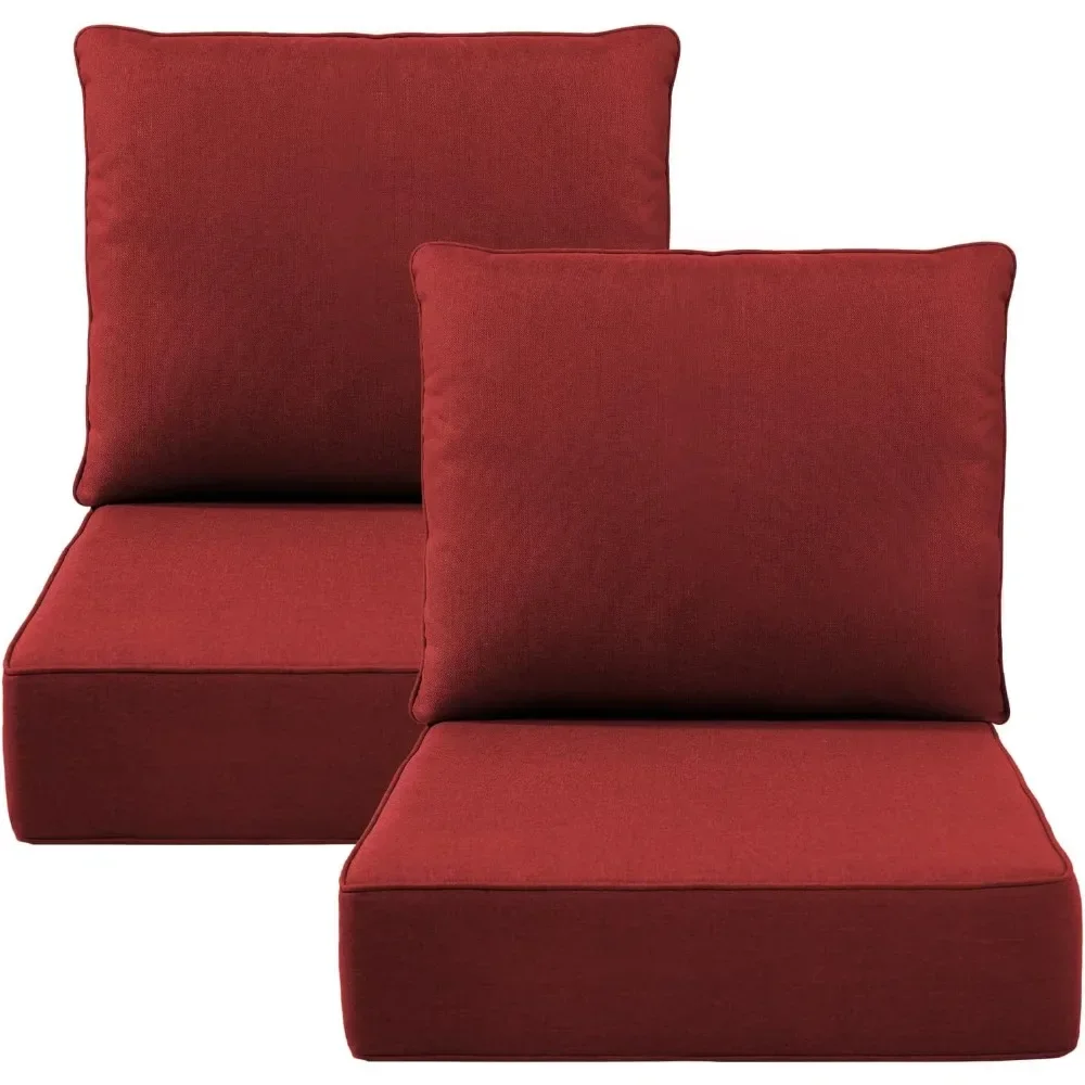 

Bestsellerluxury 6" outdoor cushions for patio furniture, 24x24x6 thick seat cushion set of 2, fade resistant couch chair replac