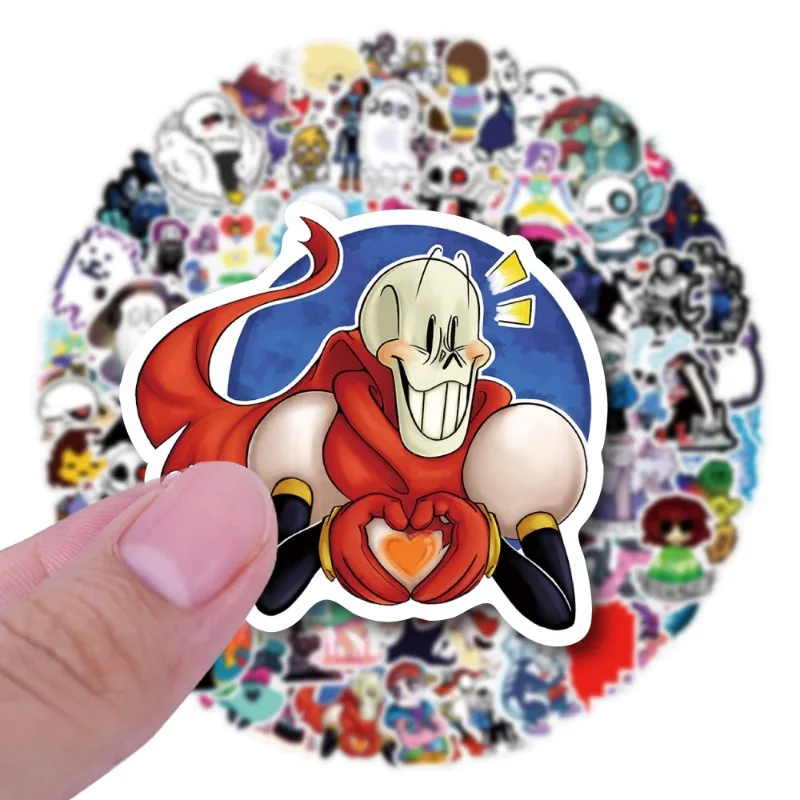 100 шт. наклеек UNDERTALE для игр, милые граффити-стикеры для декора ноутбуков, скейтбордов, бутылок для воды, водонепроницаемые наклейки-игрушки